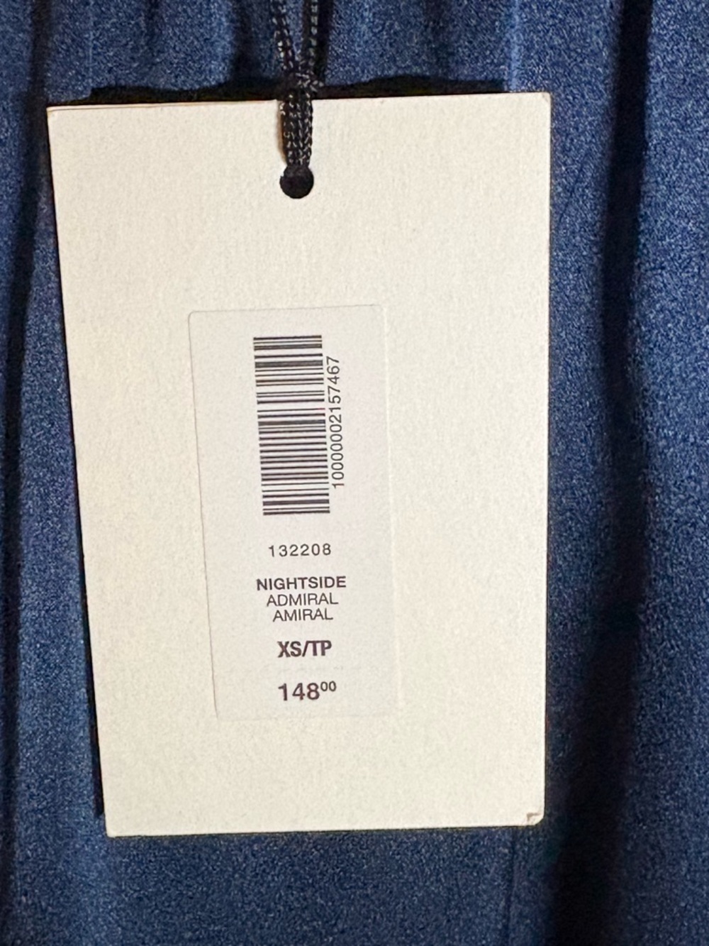 Aritzia NWT silk pajama set in navy blue with contrast piping - Picture 5 of 7